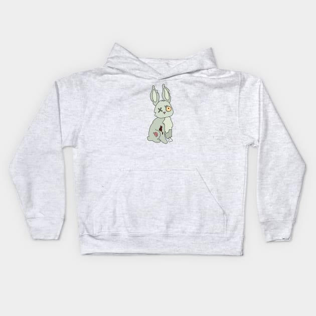 Zombie Rabbit Cartoon // Funny Halloween Zombie Kids Hoodie by SLAG_Creative